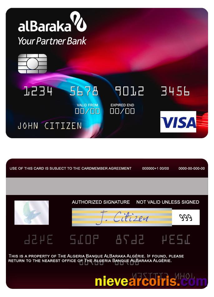 Algeria Banque AlBaraka Algérie visa card